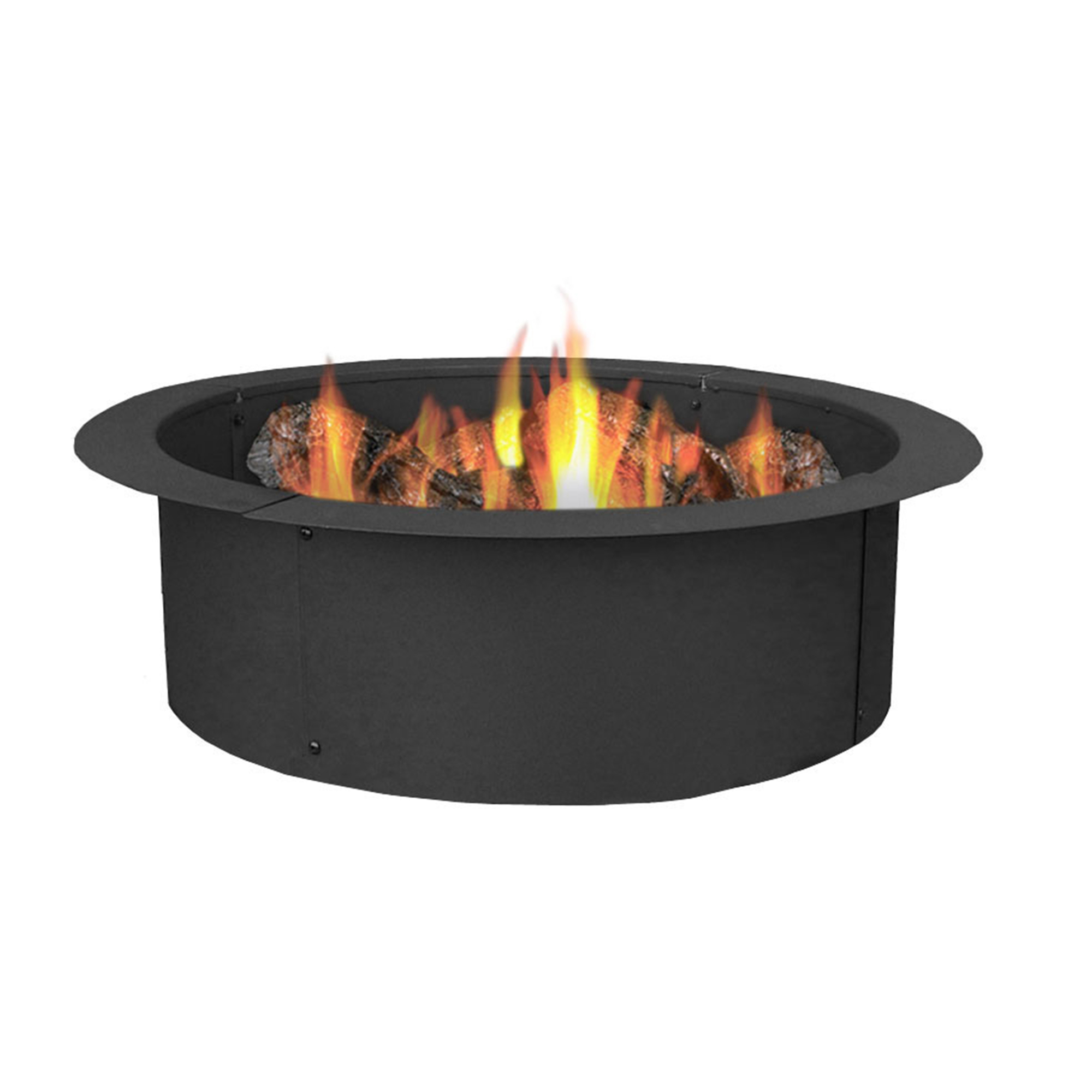 Sunnydaze Decor, Steel Fire Pit Ring Liner Fire Pit Rim - 27in., Diameter 33 in, Model# NB-FPR101